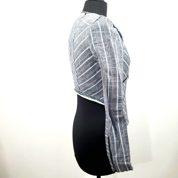 Rebecca Minkoff Structured San Antonio Linen Blend Blazer Jacket Women's Size 4 - Picture 5 of 13